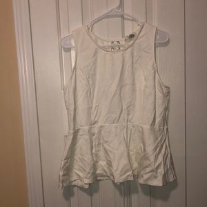 White Peplum Forever 21 Tank Top